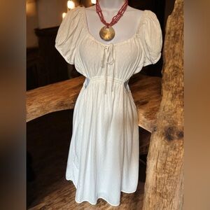 Gorgeou White Summer Dress by “SO good for Life” (Med-XL fit)